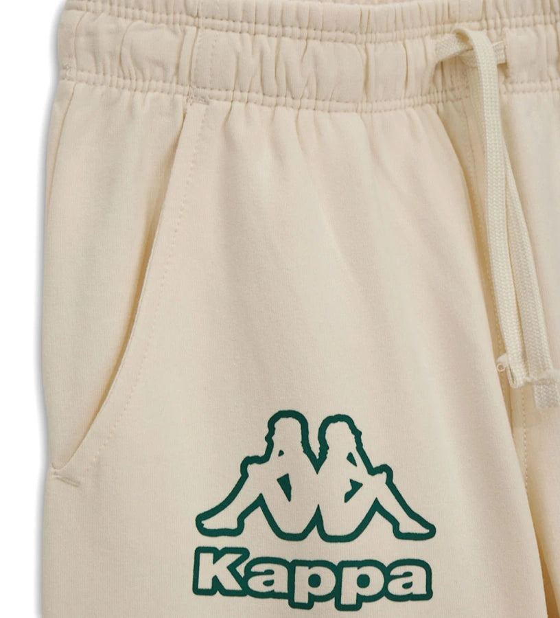 μπεζ κοριτσίστικο παντελόνι φόρμας wide leg Original Marines Kappa με πράσινες στάμπες