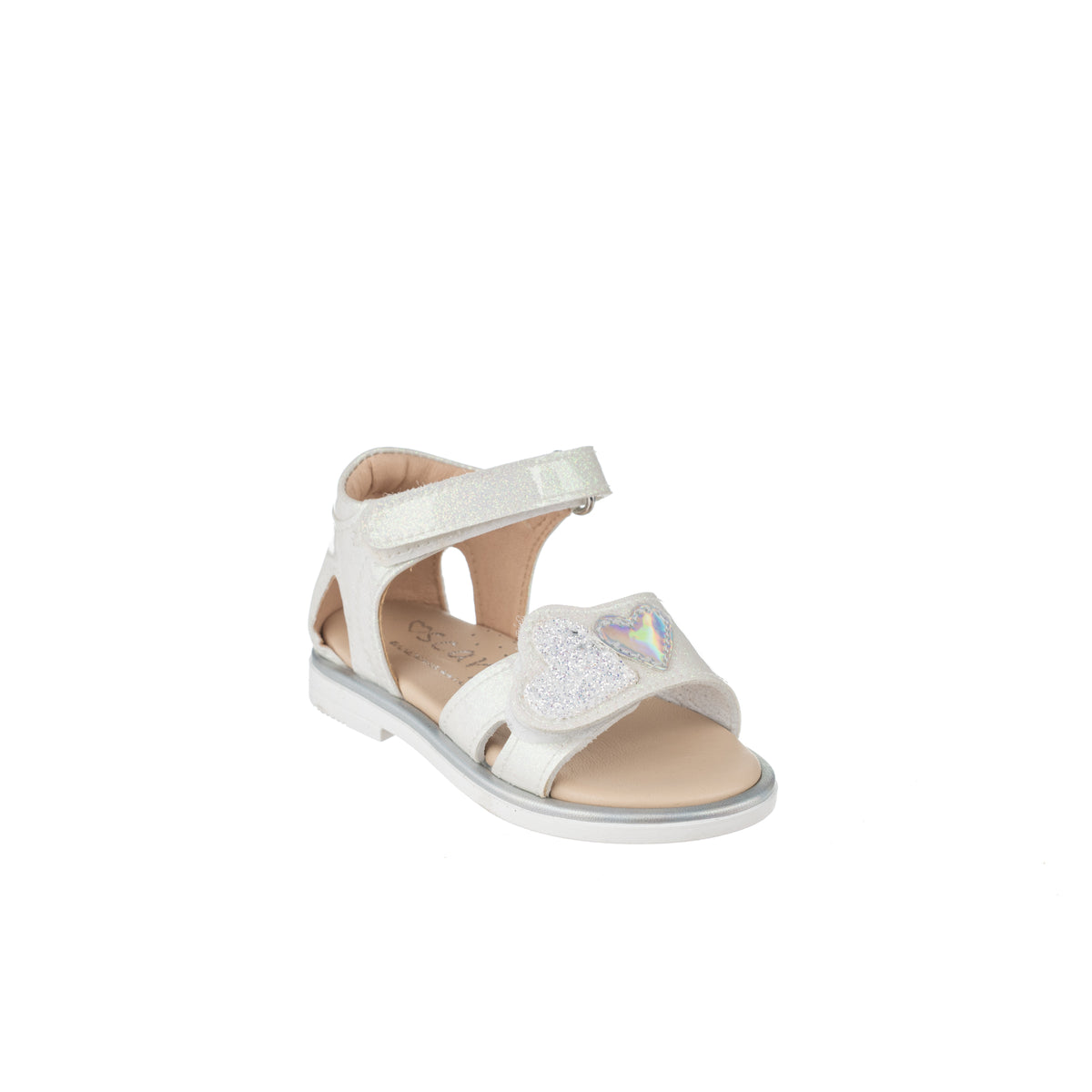 Δερμάτινα πέδιλα για κορίτσι Scarpy σε λευκό χρώμα με ανατομικό πάτο.