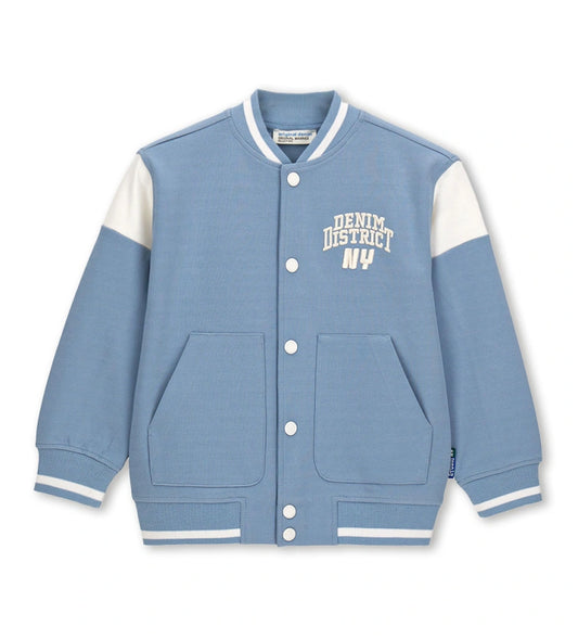 Γαλάζιο παιδικό bomber jacket Original Marines με λευκές λεπτομέρειες και τύπωμα "DENIM DISTRICT NY" στο στήθος, για αγόρια 5-14 ετών.