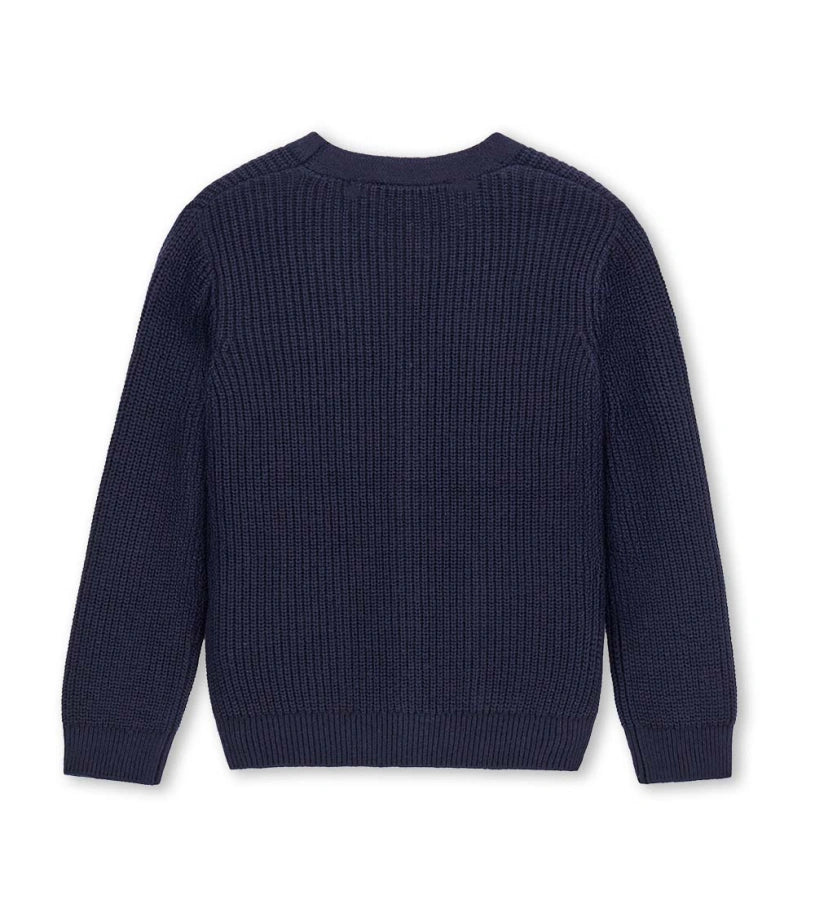 σκούρα μπλε αγορίστικη πλεκτή ζακέτα cardigan Original Marines με κουμπιά και τσέπες.
