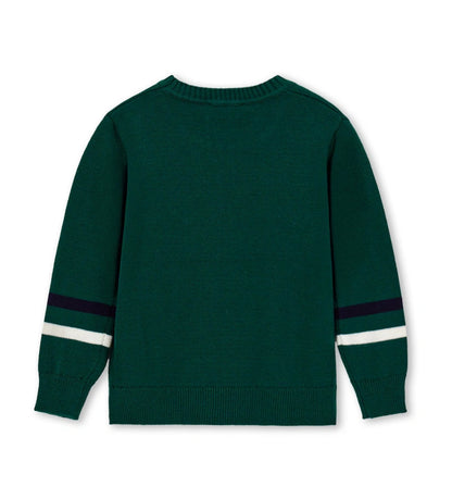 πράσινη αγορίστικη πλεκτή μπλούζα pullover Original Marines με ρίγες jacquard.