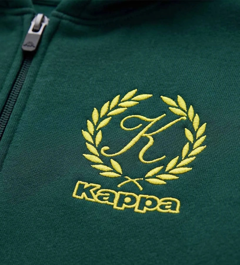 σκούρη πράσινη κοριτσίστικη ζακέτα φούτερ Original Marines με κουκούλα και λογότυπο Kappa.