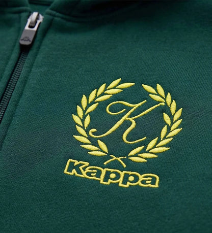 σκούρη πράσινη κοριτσίστικη ζακέτα φούτερ Original Marines με κουκούλα και λογότυπο Kappa.