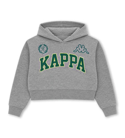 γκρι κοριτσίστικη φούτερ μπλούζα Original Marines Kappa με κουκούλα και κεντημένα λογότυπα.
