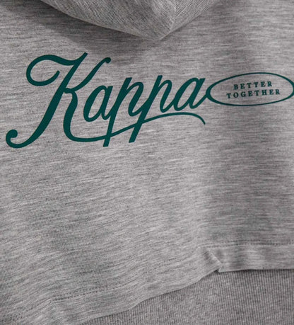 γκρι κοριτσίστικη φούτερ μπλούζα Original Marines Kappa με κουκούλα και κεντημένα λογότυπα.