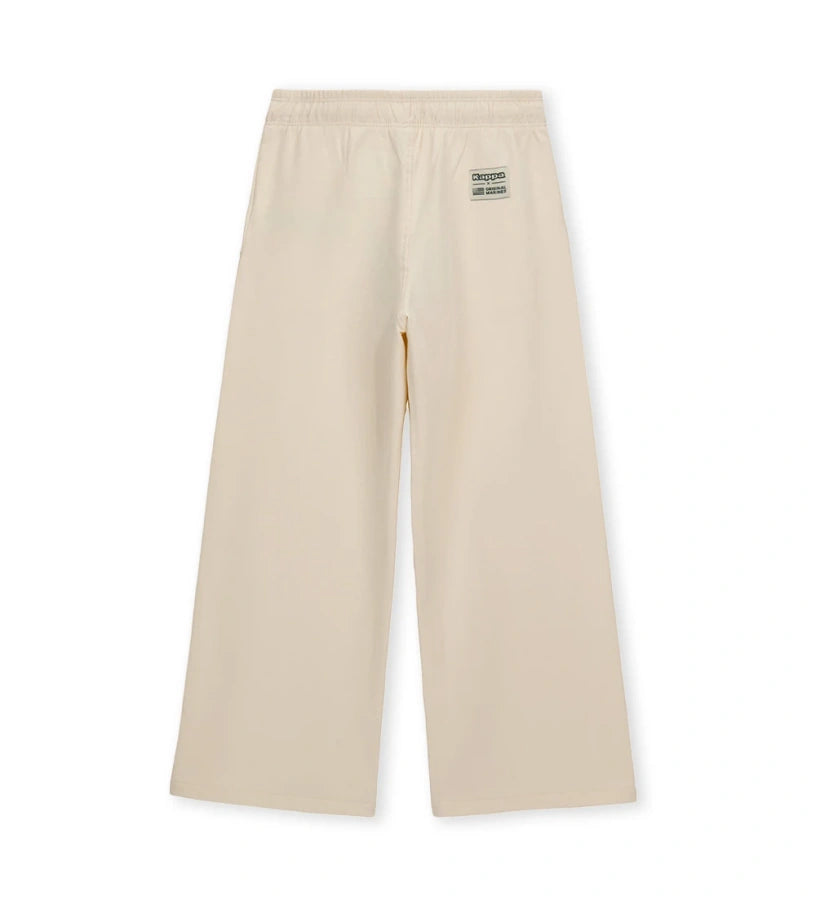 μπεζ κοριτσίστικο παντελόνι φόρμας wide leg Original Marines Kappa με πράσινες στάμπες