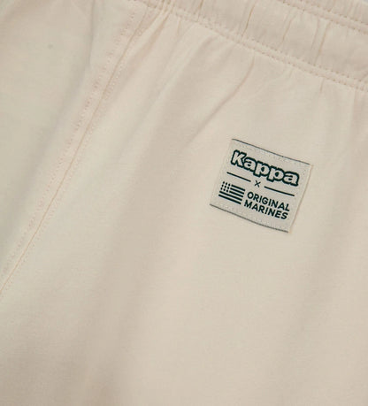 μπεζ κοριτσίστικο παντελόνι φόρμας wide leg Original Marines Kappa με πράσινες στάμπες