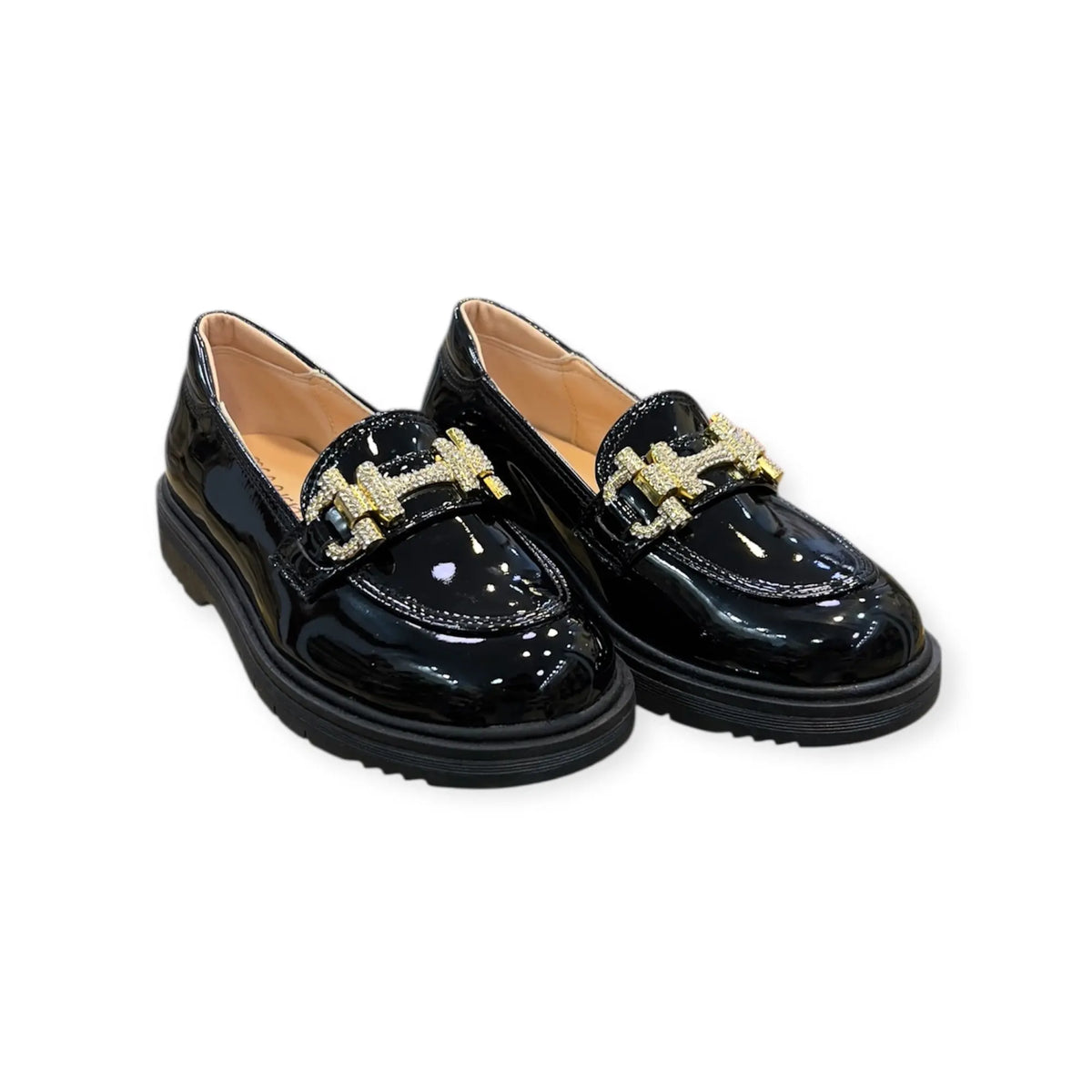 loafer κορίτσι ελληνικής παραγωγής μαύρο λουστρίνι