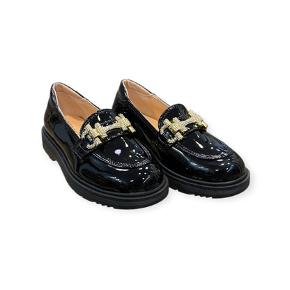 loafer κορίτσι ελληνικής παραγωγής μαύρο λουστρίνι